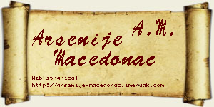 Arsenije Macedonac vizit kartica